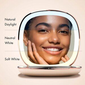 Mila 2 Rechargeable Compact Mirror w Dual 1X/10X Magnification - NWT